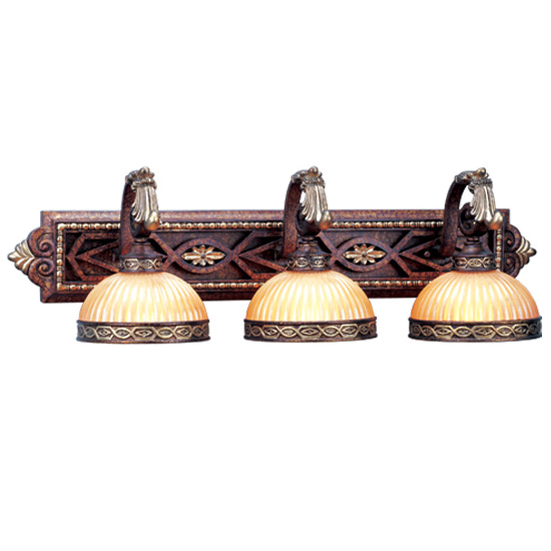 Livex Seville 8533-64 Bath Vanity Light 32 in. wide - Palacial Bronze w/ Gildeds