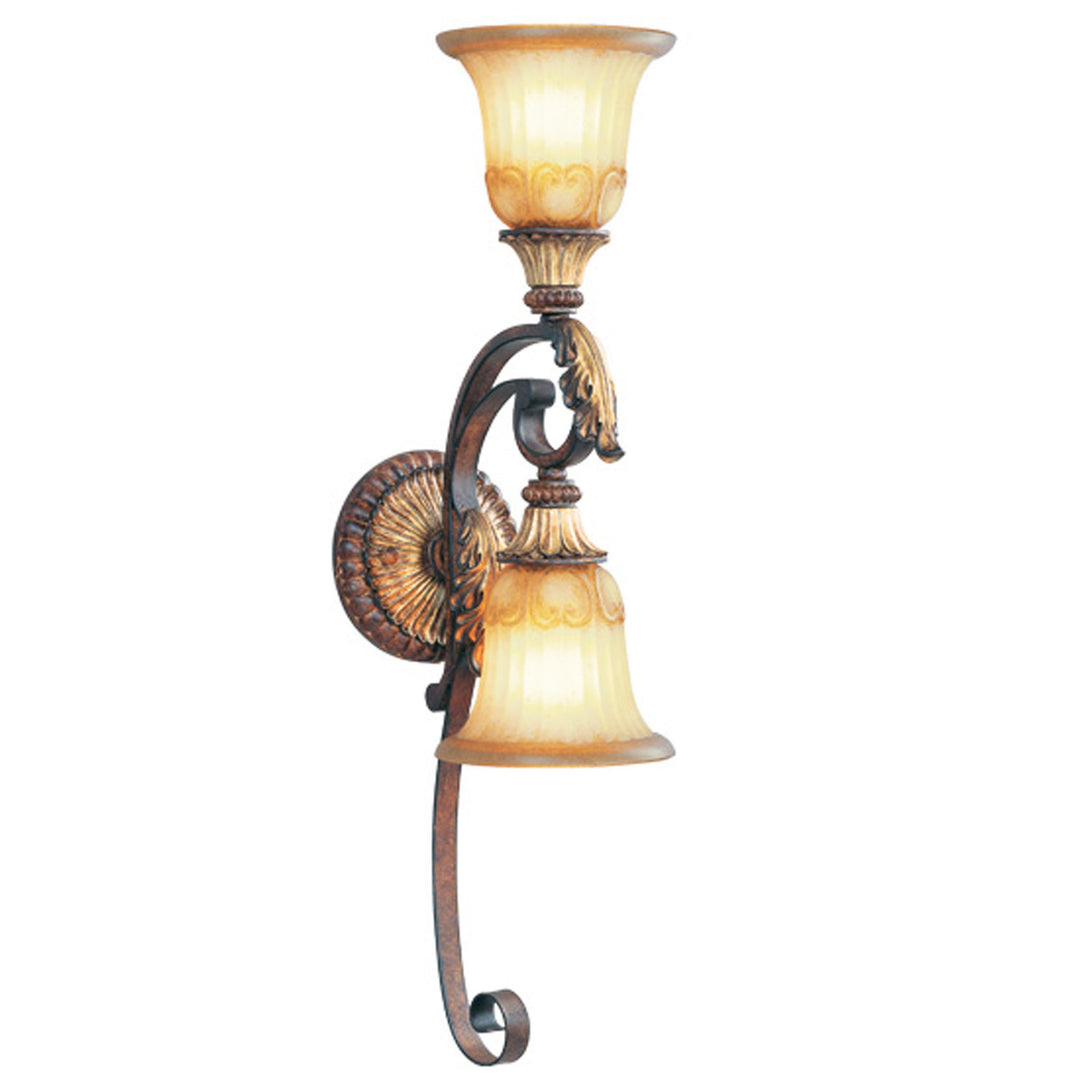 Livex Villa Verona 8572-63 Wall Sconce Light - Hand Applied Verona Bronze w/ Aged Gold Leafs
