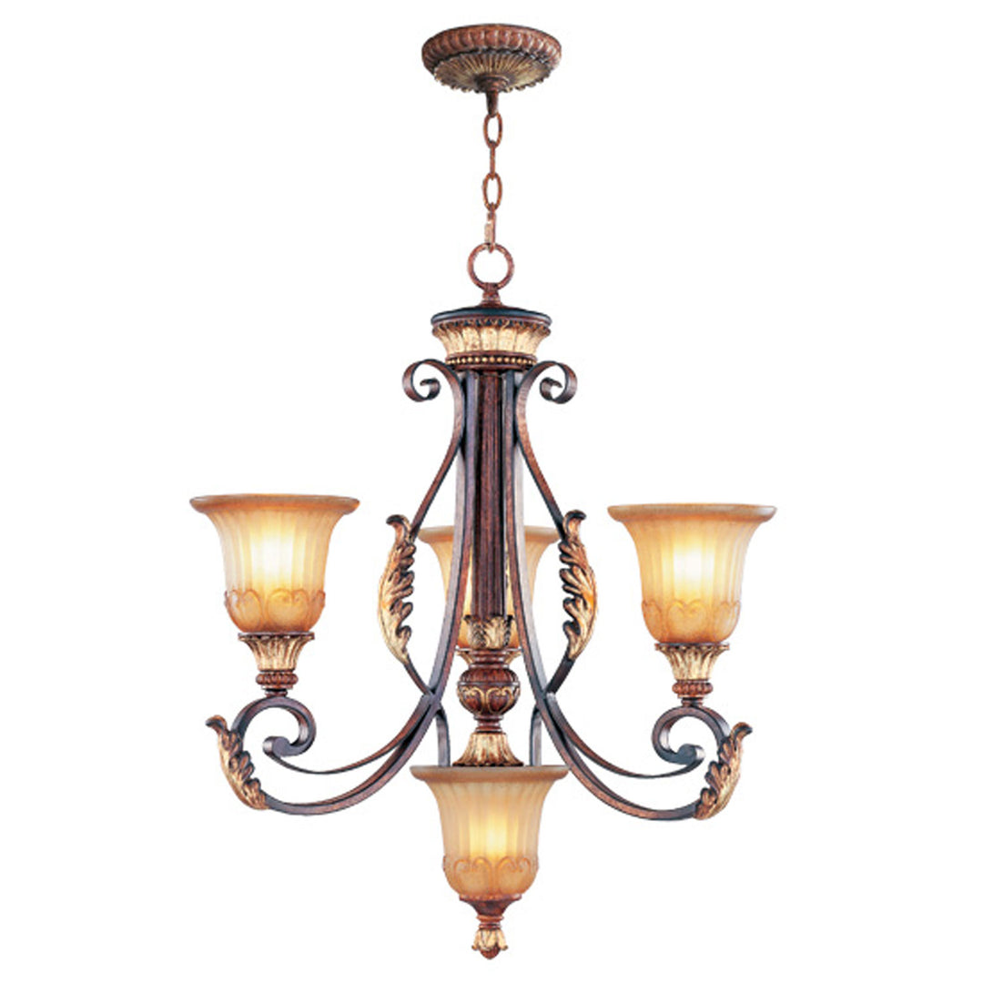 Livex Villa Verona 8574-63 Chandelier Light - Verona Bronze with Aged Gold Leaf Accents