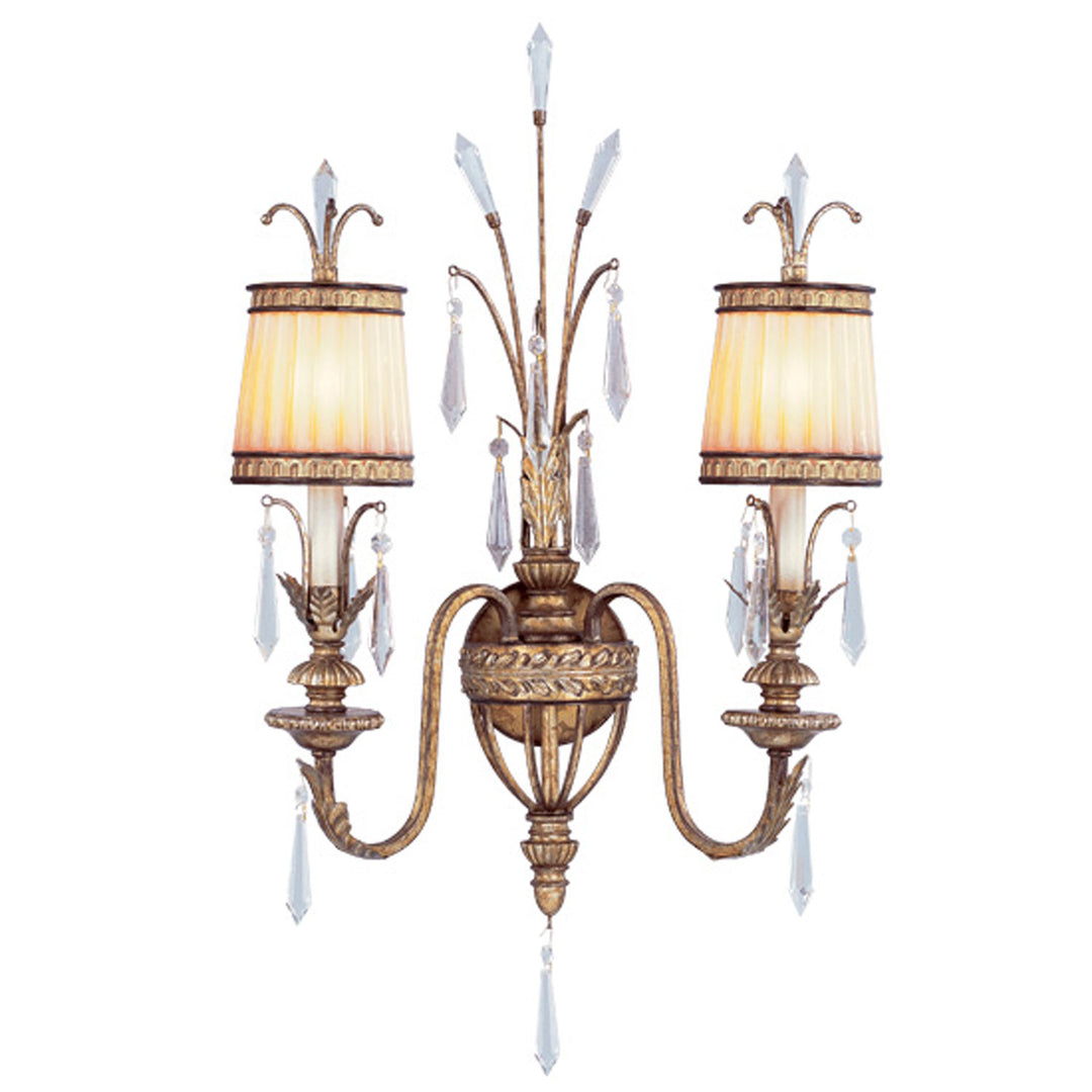 Livex La Bella 8802-65 Wall Sconce Light - Hand Painted Vintage Gold Leaf