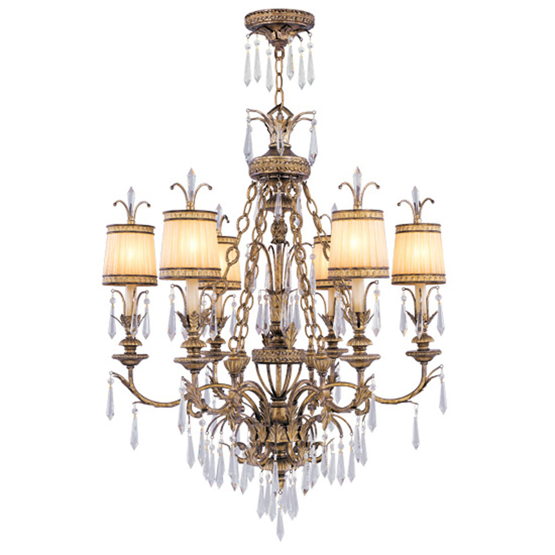 Livex La Bella 8806-65 Chandelier Light - Hand Painted Vintage Gold Leaf