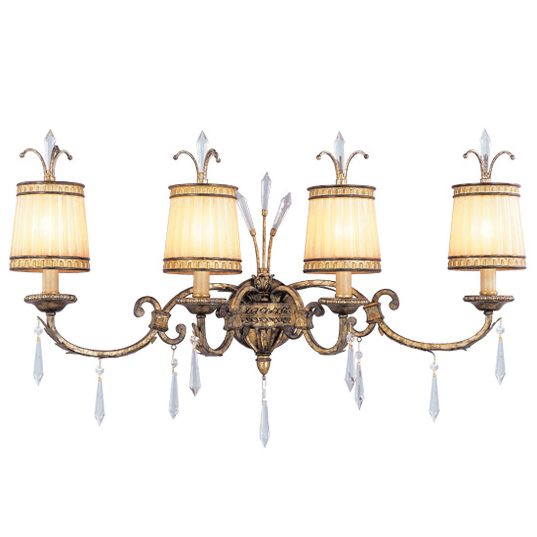 Livex La Bella 8814-65 Bath Vanity Light 34 in. wide - Hand Painted Vintage Gold Leaf