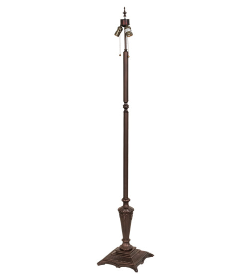 Meyda Tiffany Lighting 24668 Fluted Fleur Three Light Floor Base Lamp Bronze / Dark