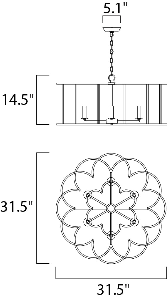Maxim Helix 24735BZF Chandelier Light - Bronze Fusion