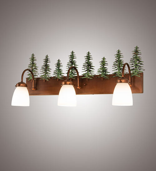 Meyda Tiffany Tall Pines 247392 Bath Vanity Light 28 in. wide - Vintage Copper