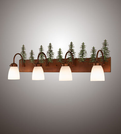 Meyda Tiffany Tall Pines 247393 Bath Vanity Light 34 in. wide - Vintage Copper