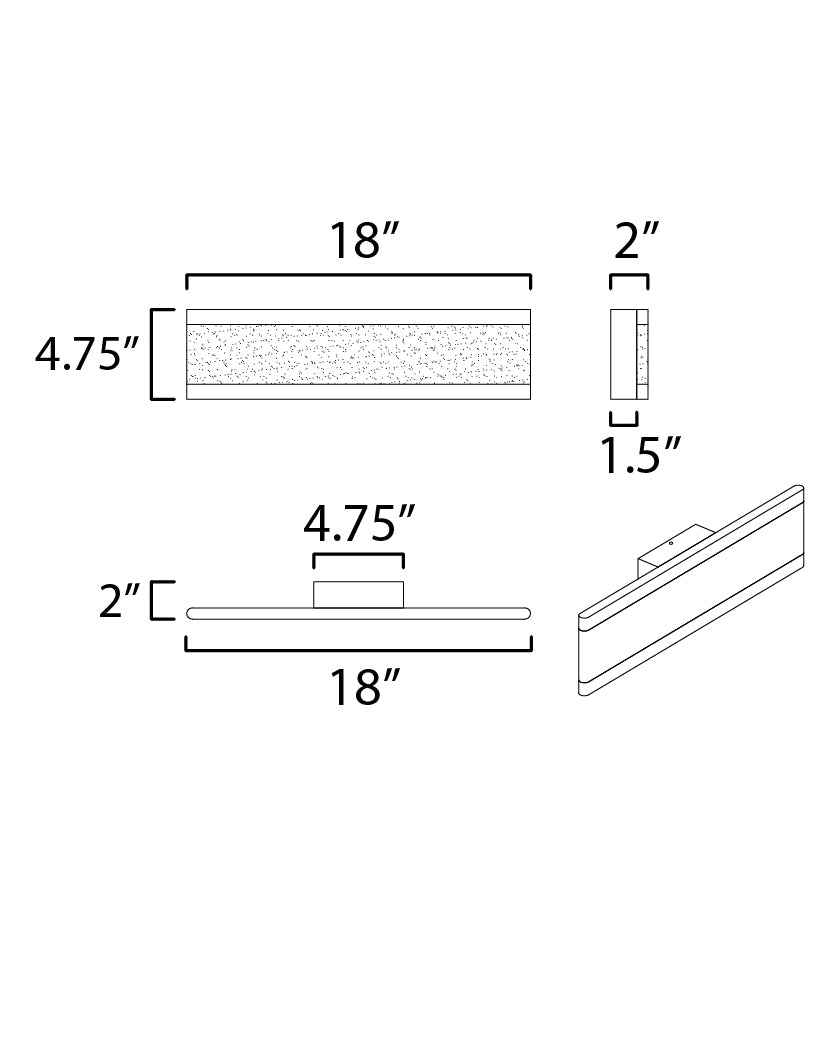 Maxim Visor 24752FTBK Bath Vanity Light 18 in. wide - Black