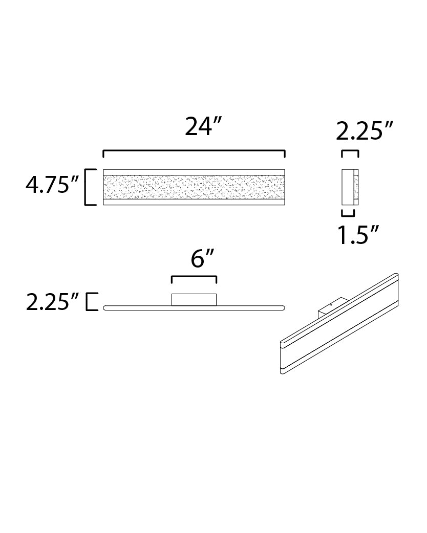 Maxim Visor 24754FTBK Bath Vanity Light 24 in. wide - Black