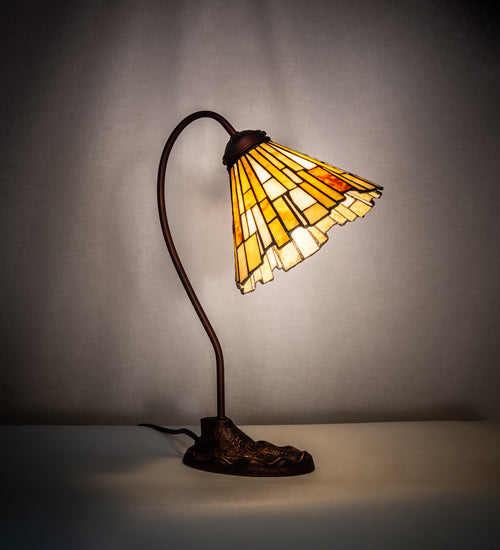 Meyda Tiffany Lighting 247781 Delta One Light Desk Lamp Lamp Bronze / Dark