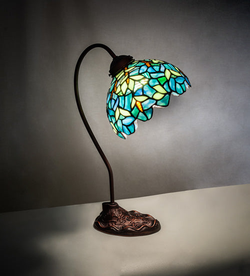 Meyda Tiffany Lighting 247786 Nightfall Wisteria One Light Desk Lamp Lamp Bronze / Dark