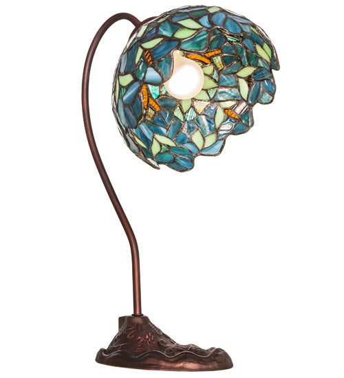 Meyda Tiffany Lighting 247786 Nightfall Wisteria One Light Desk Lamp Lamp Bronze / Dark