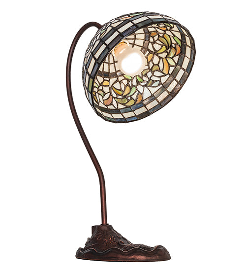 Meyda Tiffany Lighting 247787 Tiffany Turning Leaf One Light Desk Lamp Lamp Bronze / Dark