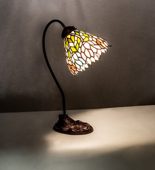 Meyda Tiffany Lighting 247791 Wisteria One Light Desk Lamp Lamp Bronze / Dark