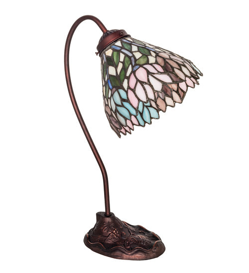 Meyda Tiffany Lighting 247791 Wisteria One Light Desk Lamp Lamp Bronze / Dark