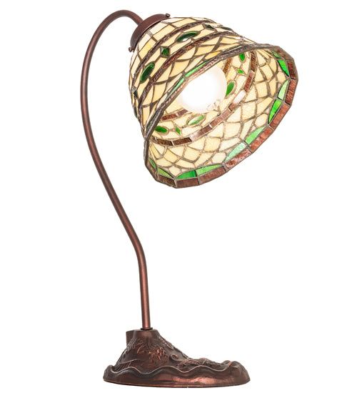 Meyda Tiffany Lighting 247792 Tiffany Roman One Light Desk Lamp Lamp Bronze / Dark