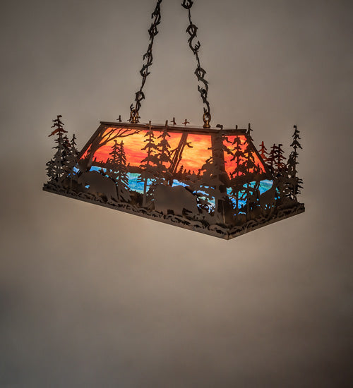 Meyda Tiffany Moose Through The Trees 247796 Pendant Light - Antique Copper, Burnished
