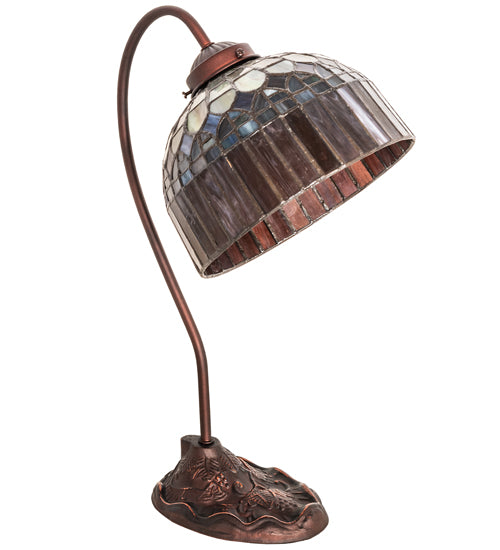 Meyda Tiffany Lighting 247797 Tiffany Candice One Light Desk Lamp Lamp Bronze / Dark