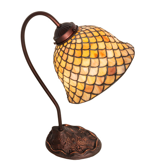 Meyda Tiffany Lighting 247821 Tiffany Fishscale One Light Table Lamp Lamp Bronze / Dark