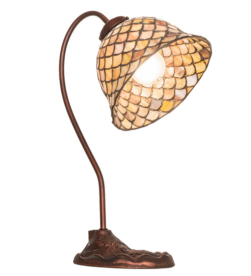 Meyda Tiffany Lighting 247821 Tiffany Fishscale One Light Table Lamp Lamp Bronze / Dark