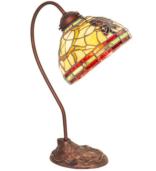 Meyda Tiffany Lighting 247825 Pinecone One Light Desk Lamp Lamp Bronze / Dark