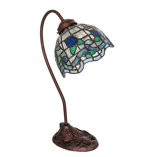 Meyda Tiffany Lighting 247918 Roseborder One Light Desk Lamp Lamp Bronze / Dark