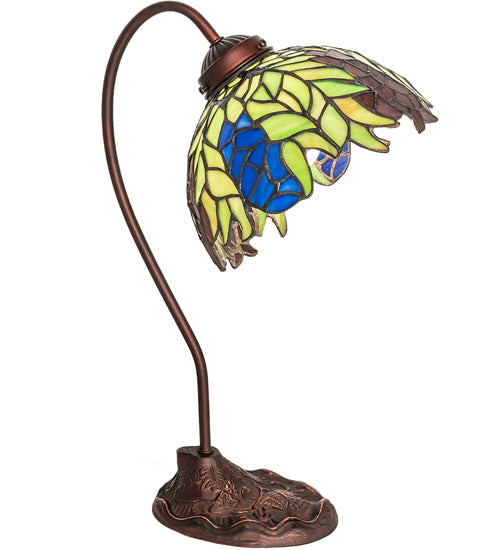 Meyda Tiffany Lighting 247919 Tiffany Honey Locust One Light Desk Lamp Lamp Bronze / Dark