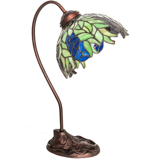 Meyda Tiffany Lighting 247919 Tiffany Honey Locust One Light Desk Lamp Lamp Bronze / Dark