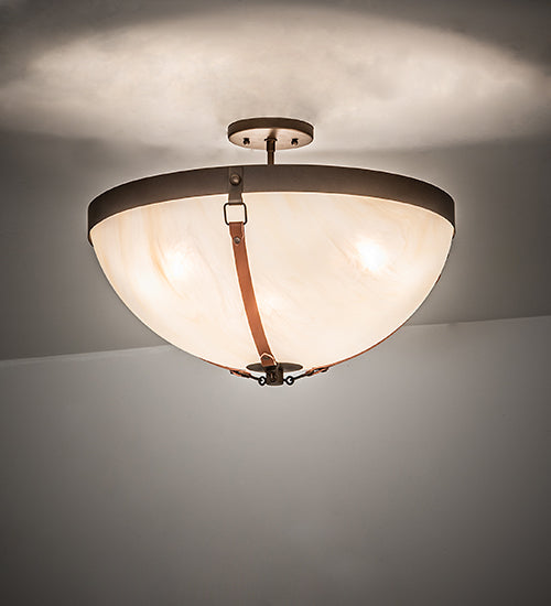 Meyda Tiffany Saddle Strap 248547 Ceiling Light - Bronze