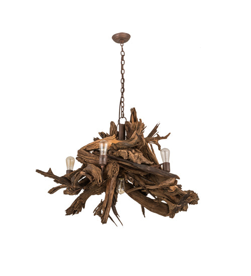 Meyda Tiffany Driftwood 248859 Chandelier Light - Rust,Natural Wood
