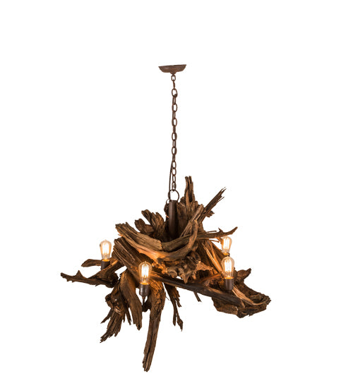 Meyda Tiffany Driftwood 248859 Chandelier Light - Rust,Natural Wood