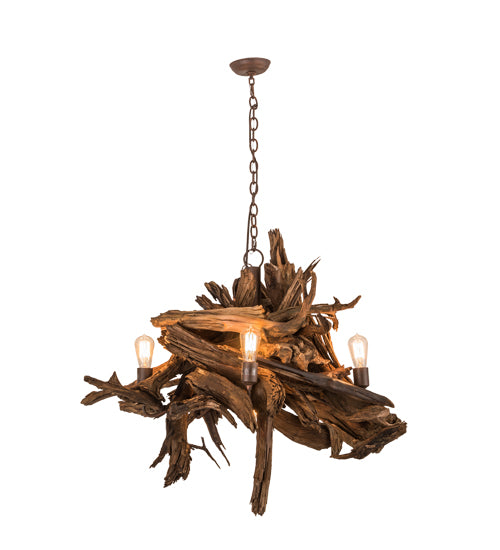Meyda Tiffany Driftwood 248859 Chandelier Light - Rust,Natural Wood