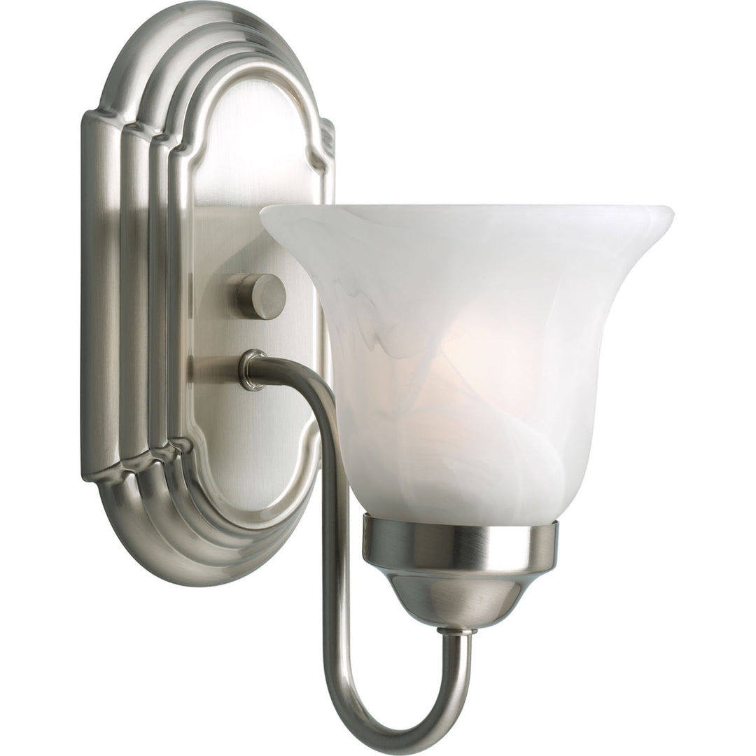 Progress Alabaster Glass P3051-09 Wall Light - Brushed Nickel