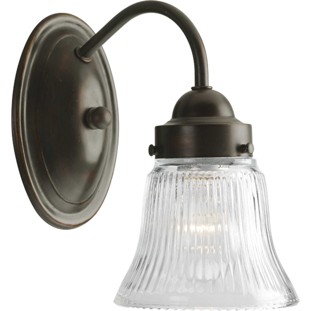 Progress Economy Fluted Glass P3287-20 Wall Light - Antique Bronze