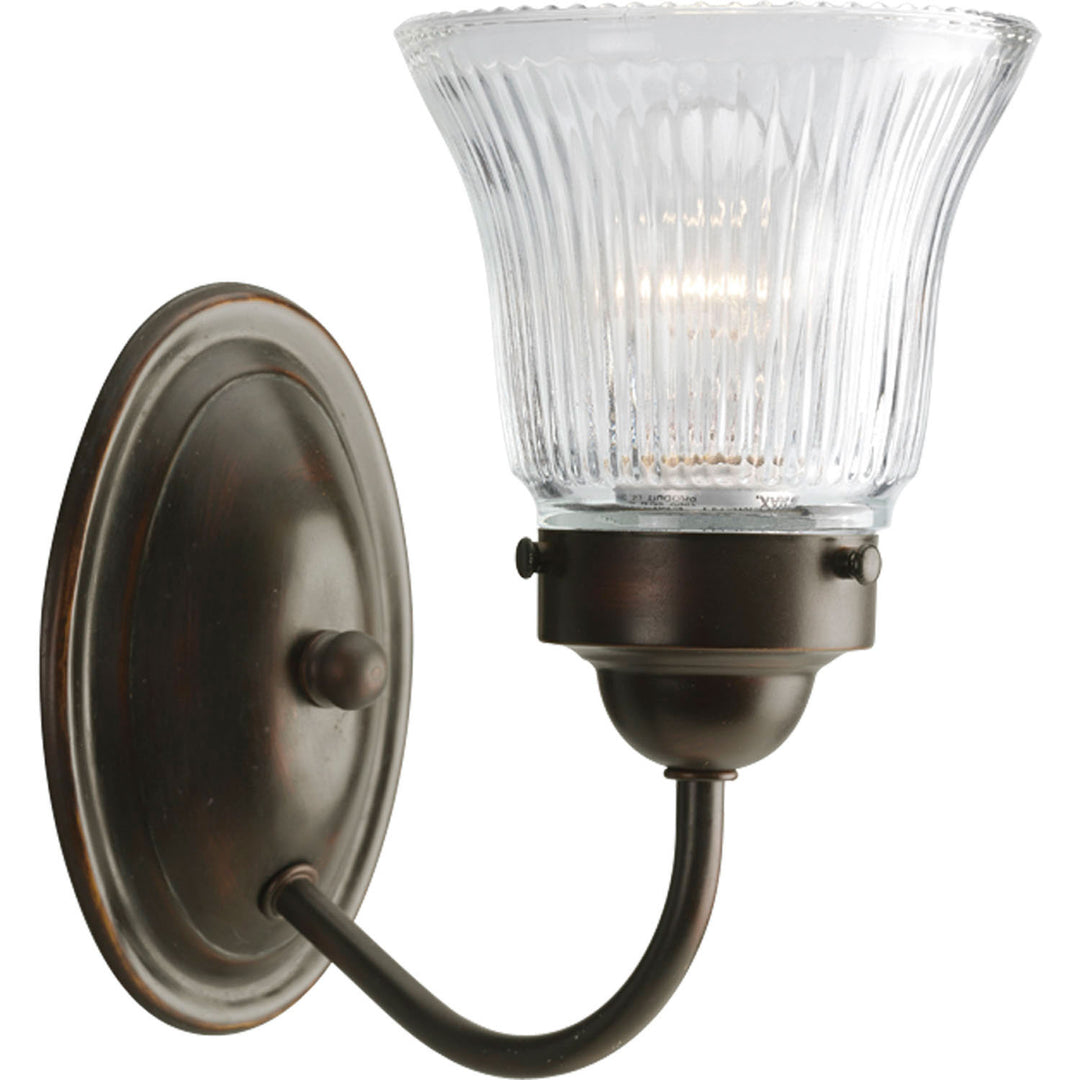 Progress Economy Fluted Glass P3287-20 Wall Light - Antique Bronze