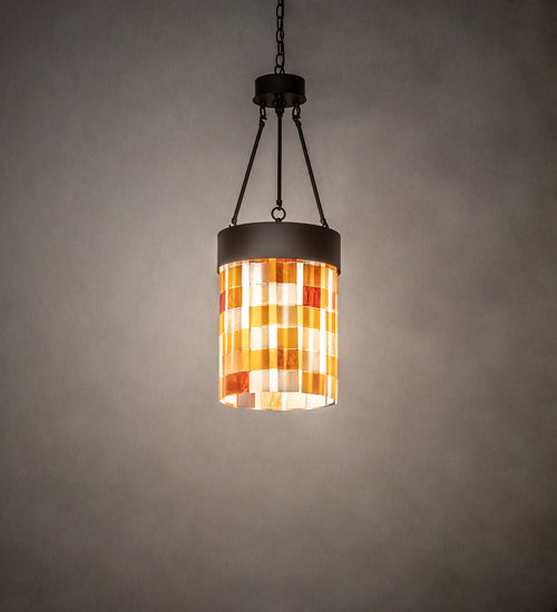 Meyda Tiffany Cilindro Calico 249600 Pendant Light - Oil Rubbed Bronze