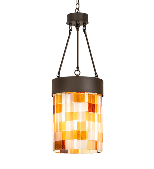 Meyda Tiffany Cilindro Calico 249600 Pendant Light - Oil Rubbed Bronze