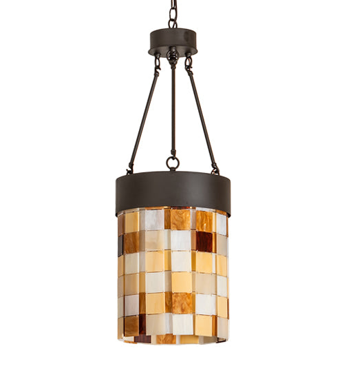 Meyda Tiffany Cilindro Calico 249600 Pendant Light - Oil Rubbed Bronze
