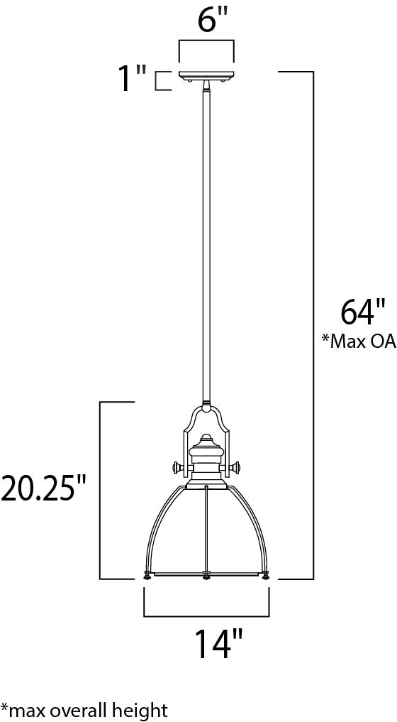 Maxim Hi-Bay 25003CLBZ Pendant Light - Bronze