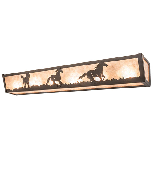 Meyda Tiffany Running Horses 250531 Bath Vanity Light 6 in. wide - Oil Rubbed Bronze