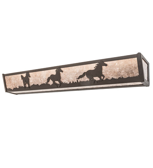 Meyda Tiffany Running Horses 250531 Bath Vanity Light 6 in. wide - Oil Rubbed Bronze
