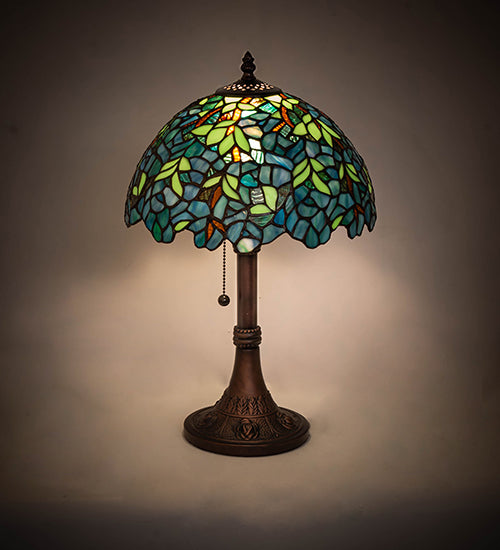 Meyda Tiffany Lighting 251088 Nightfall Wisteria 17"Table Lamp Lamp Bronze / Dark