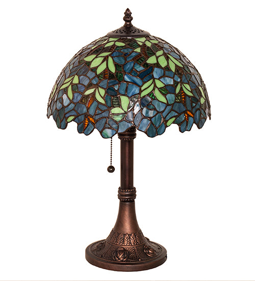 Meyda Tiffany Lighting 251088 Nightfall Wisteria 17"Table Lamp Lamp Bronze / Dark