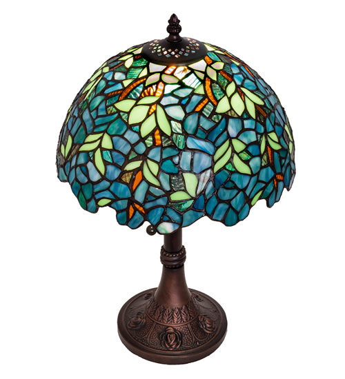 Meyda Tiffany Lighting 251088 Nightfall Wisteria 17"Table Lamp Lamp Bronze / Dark
