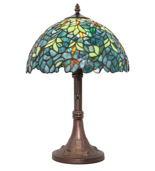 Meyda Tiffany Lighting 251088 Nightfall Wisteria 17"Table Lamp Lamp Bronze / Dark