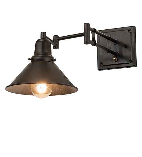 Meyda Tiffany Lighting 251126 Swingarm One Light Wall Sconce Lamp Pewter, Nickel, Silver