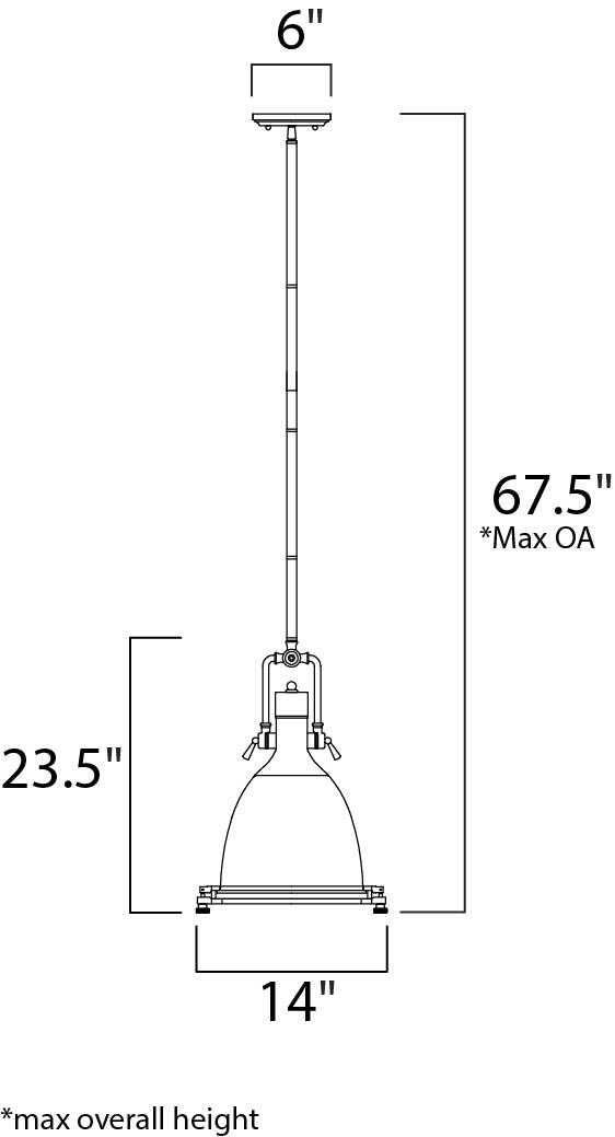 Maxim Hi-Bay 25116SWSN Pendant Light - Satin Nickel