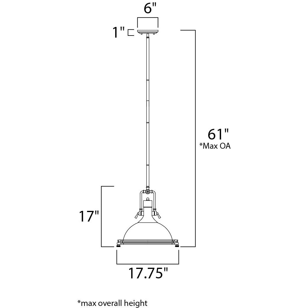 Maxim Hi-Bay 25117SWPN Pendant Light - Polished Nickel