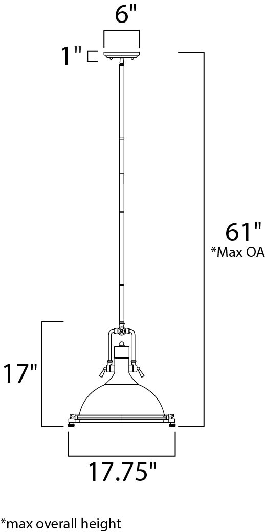 Maxim Hi-Bay 25117SWPN Pendant Light - Polished Nickel