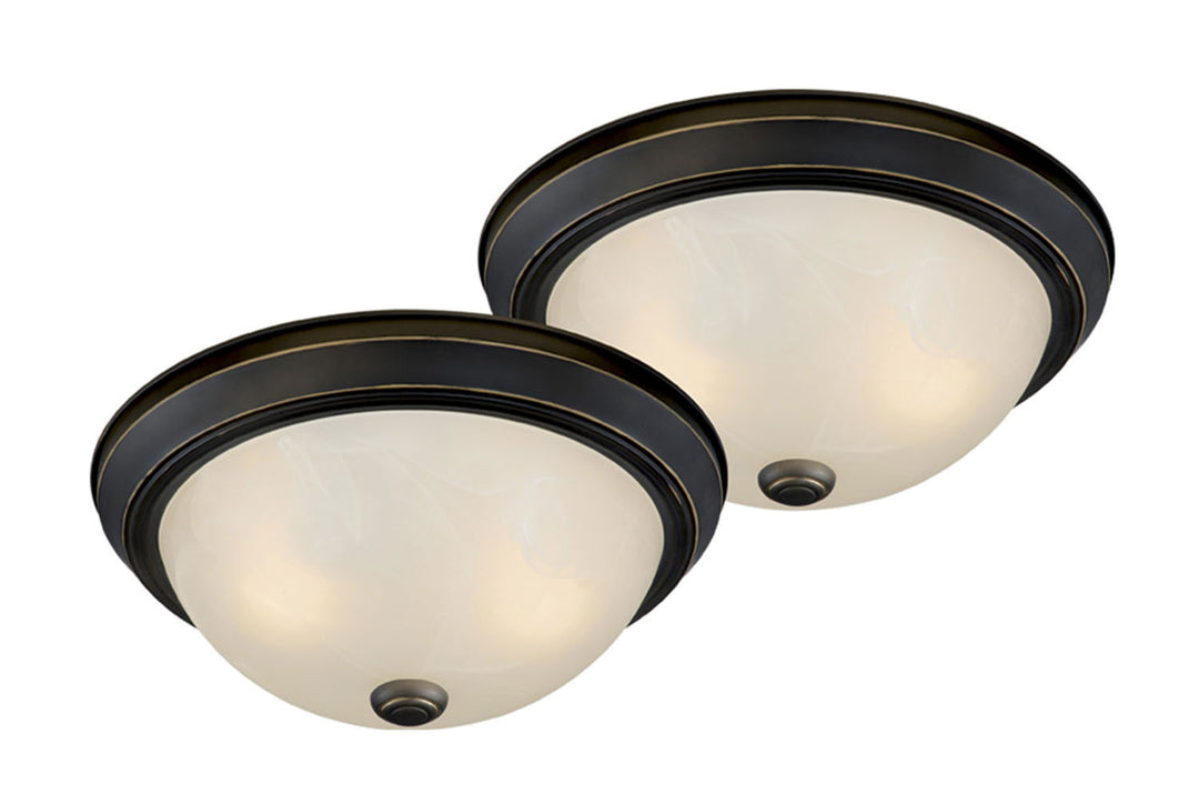 Vaxcel Lighting CC45313OR Builder Twin Packs Two Light Flush Mount Utility Light Bronze / Dark
