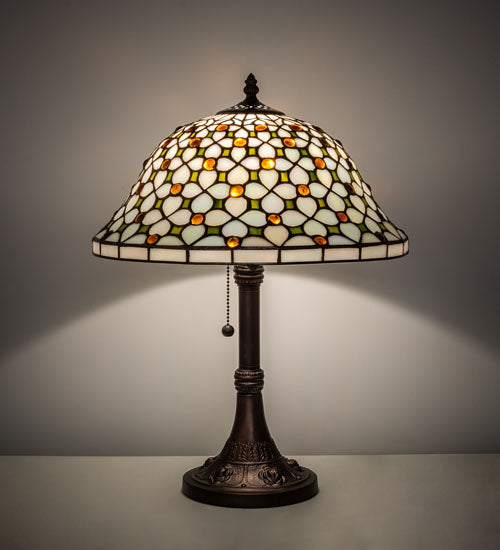 Meyda Tiffany Lighting 251312 Diamond & Jewel One Light Table Lamp Lamp Bronze / Dark